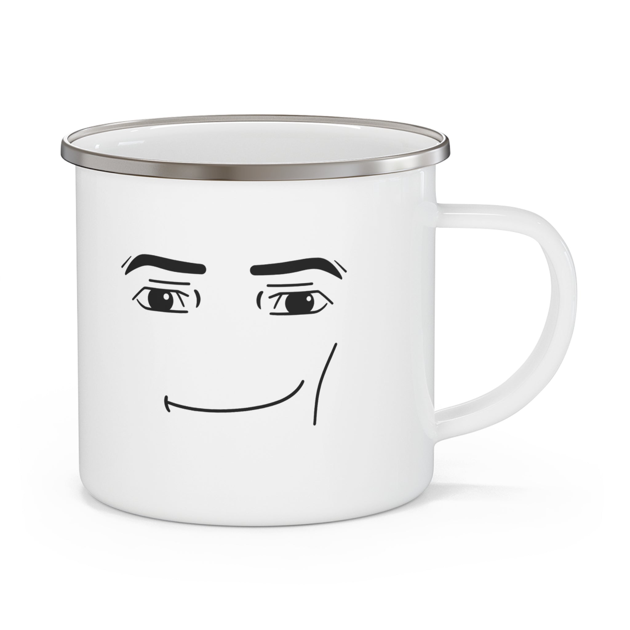 Smiley Face Enamel Camping Mug - Perfect for Outdoor Adventures, Gifts for Campers, Hiking, RV Trips, and Coffee Lovers