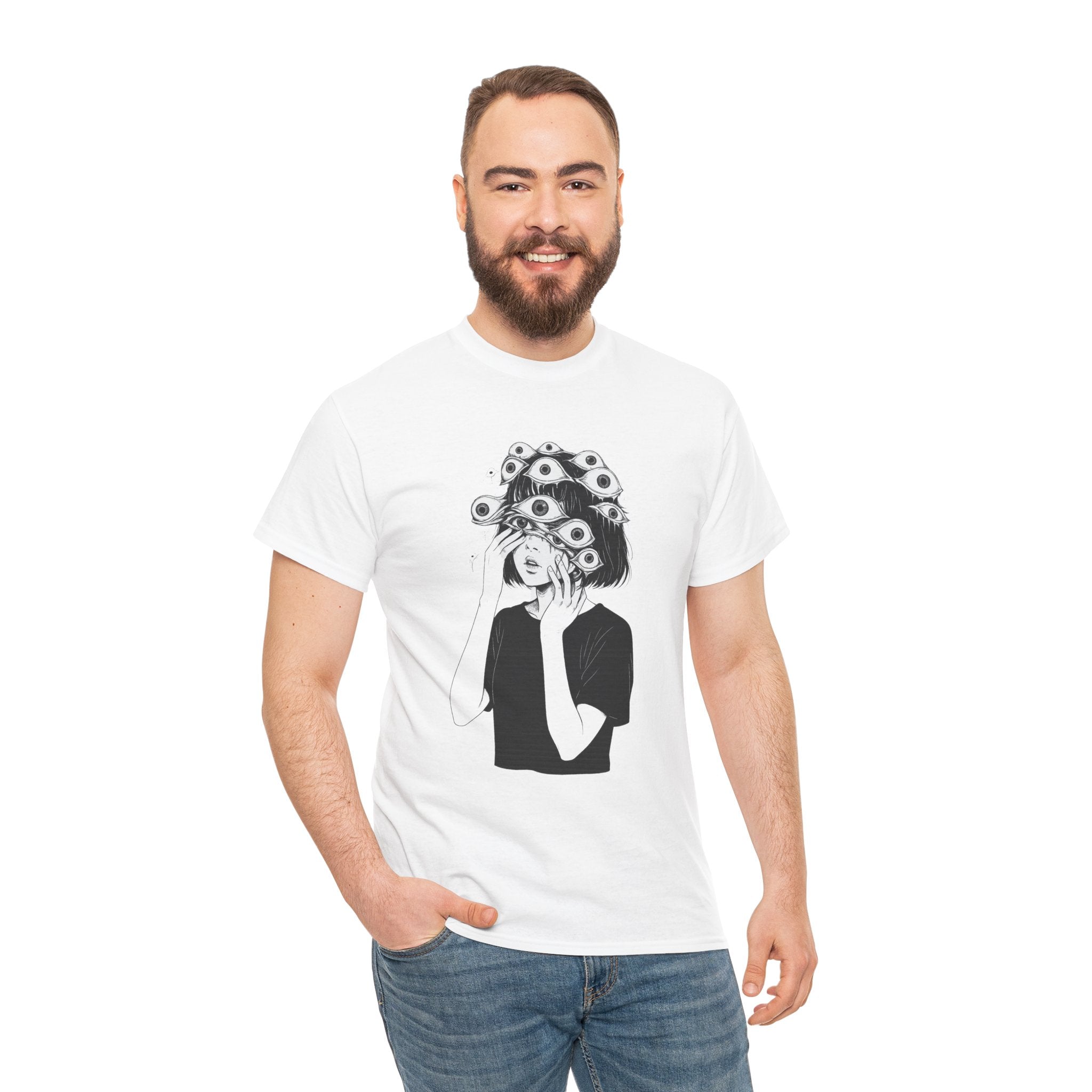 anime manga Artistic Unisex Tee with Eye Design | Perfect Gift for Art Lovers, Unique Casual Wear, Artistic T-Shirt, Creative Fashion,