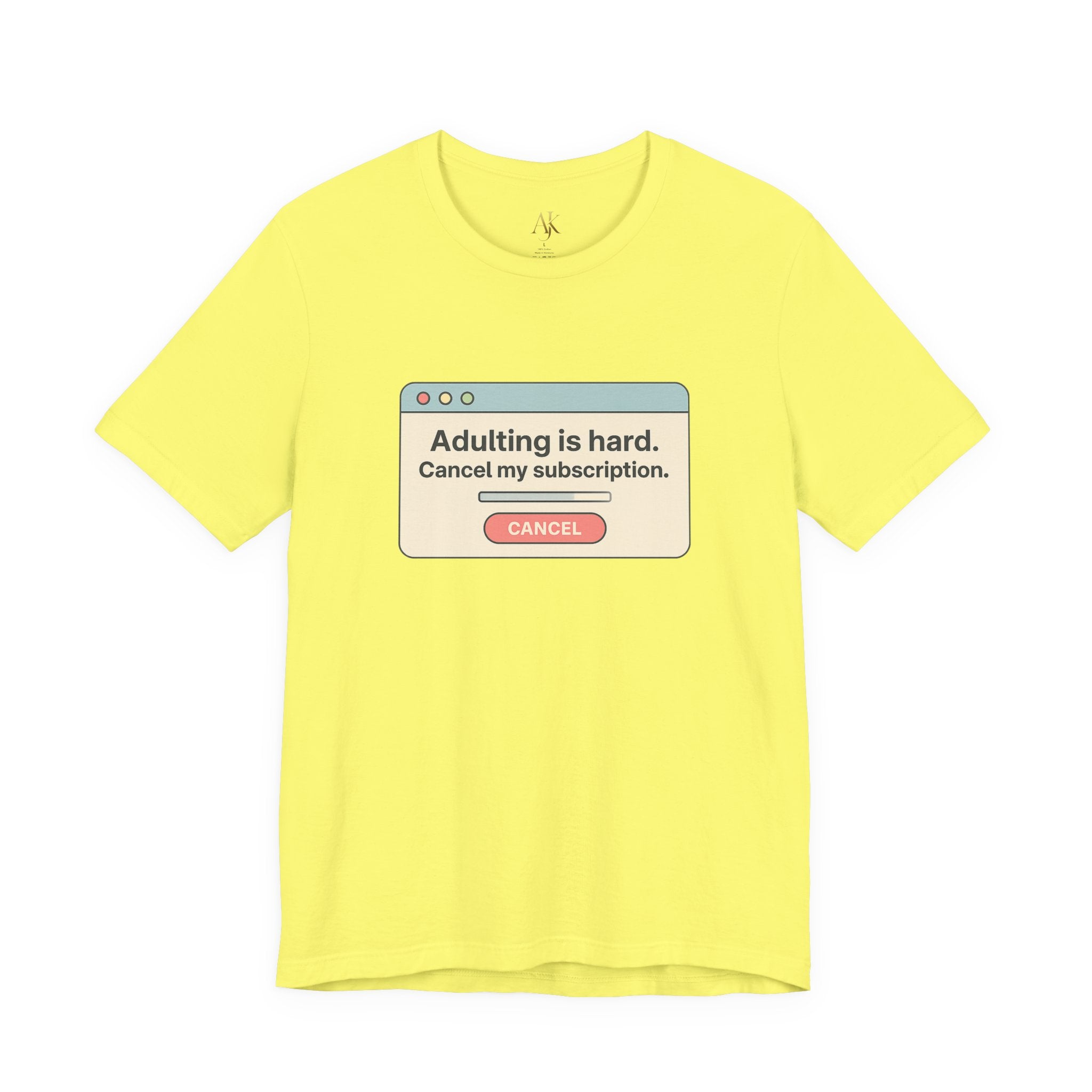 Funny Adulting Is Hard Unisex Tee, Casual Graphic T-Shirt, Gift for New Adults, Humor Shirt, Everyday Wear